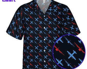 C-130J Hercules Hawaiihemd, Militärluftfahrt Button Up, USAF Transportflugzeug Geschenk, Pilot veteran Shirt