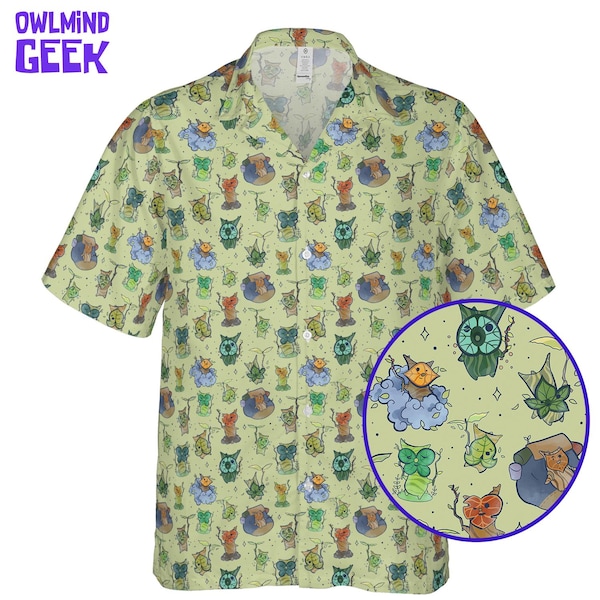 Leaf Spirit Hawaiian Shirt, Fantasy Gaming Gift, Gamers shirt, Hyrule shirt