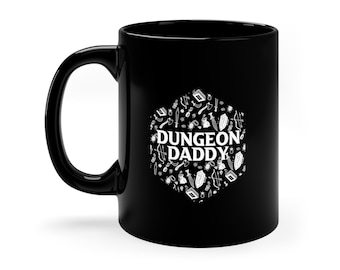 Dungeon Daddy Black Mug: D&D Gift for Dungeon Master