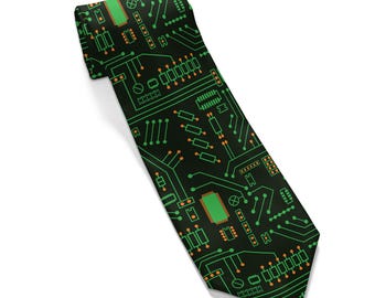 Circuit Board Necktie: Geeky Tech Gift for Programmers