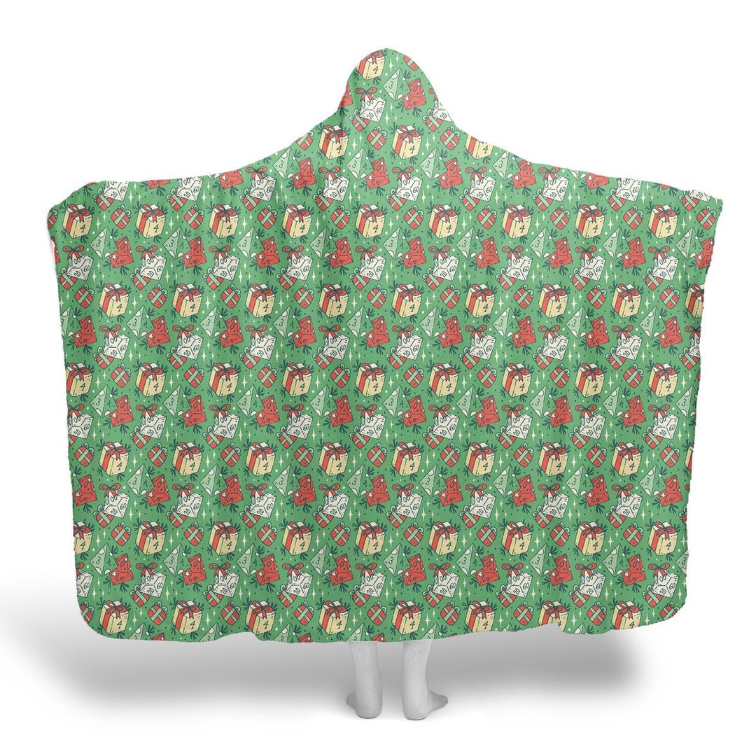 Dnd Christmas Blanket Dnd Blanket Dnd Hooded Blanket Dnd Etsy