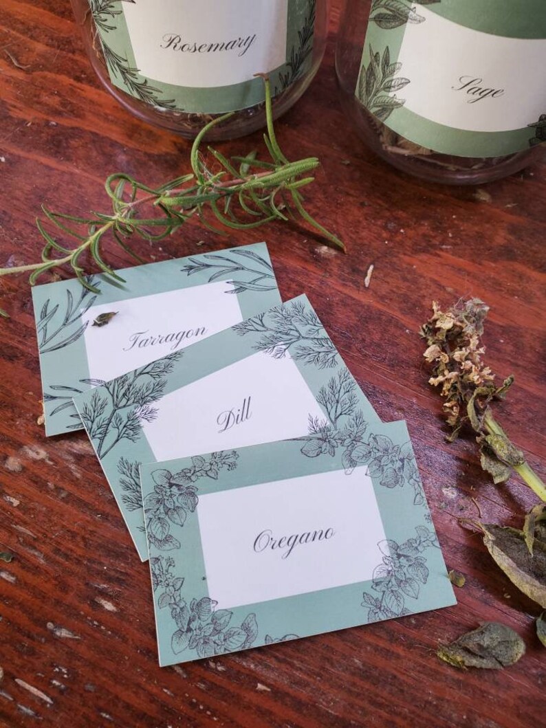 Herb Jar Labels Etsy