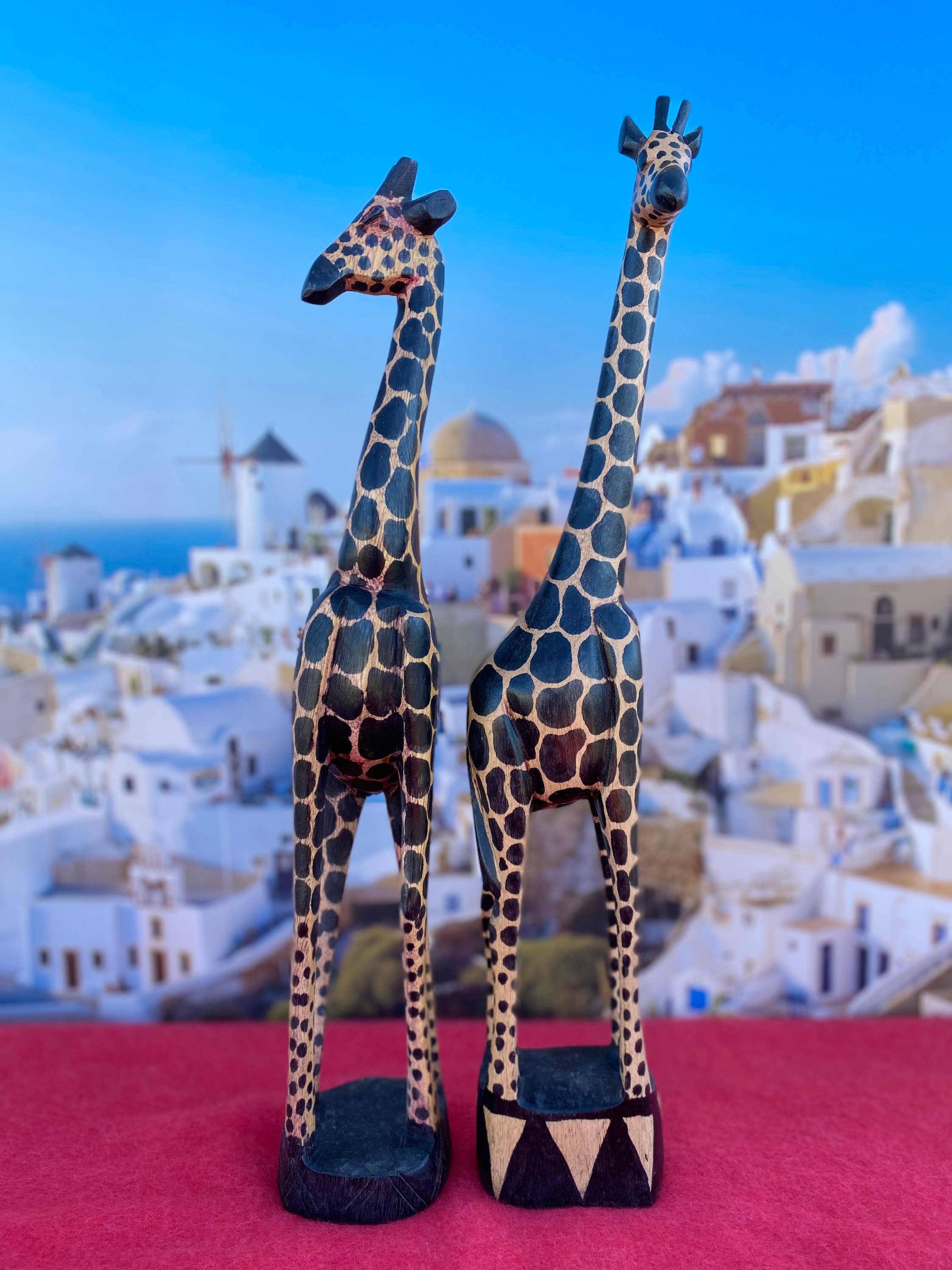 Wooden Carved Giraffe African Hand Carved Animal Decor Etsy