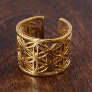 Verstelbare teenring, Mandala teenring, gouden bloemteenringen, teenring, voetaccessoires, voetring, ring, koperen ring, voetsieraden afbeelding 3