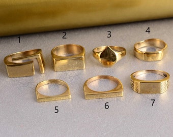 Gold Signet Ring for Men: Minimalist Pinky Ring