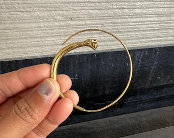 Ouroboros Snake Hoop Earrings: Serpent Dangle Jewelry