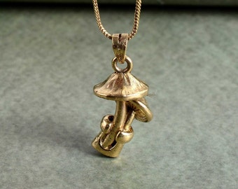 Mini Mushroom Pendant: Dainty Charm Necklace