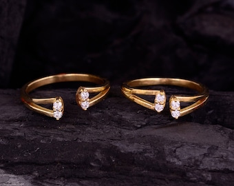 Front Openable Dimond ( CZ) Gold Toe Ring or Midi Ring, Gold Toe Ring, Women Toe Ring, Adjustable Toe Ring, Gift For Her