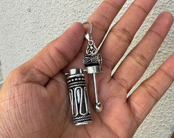 Pure Brass Ear Spoon Jar Accessories Pendants Locket Necklace Urn necklace Save Love Jewlery Pill Bottle Necklace Gift For Her Christmas