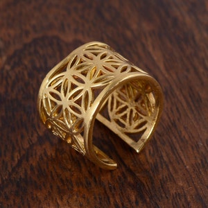 Anillo del dedo del pie ajustable, anillo del dedo del pie Mandala, anillos del dedo del pie de la flor de oro, anillo del dedo del pie, accesorios del pie, anillo del pie, anillo, anillo de latón, joyería del pie imagen 2