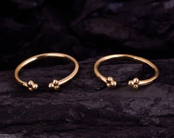 Paar gouden teenringen voor vrouwen, open teenring, vrouwenteenring, kralen teenring, verstelbare teenring, minimalistische ring, Midi-ring, teenring