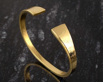 Raw Brass Statement Bangle, Boho Bangles, 21e verjaardagscadeau, Brass Anniversary