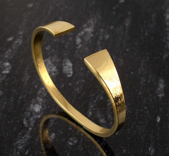 生の真鍮のステートメントバングル、ボヘミアンバングル、21周年記念