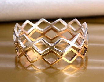 Bracciale rombo, Bracciale quotidiano, Gioielli geometrici, Bracciale minimalista, Gioielli moderni, Regali per la festa della mamma, Regalo per lei