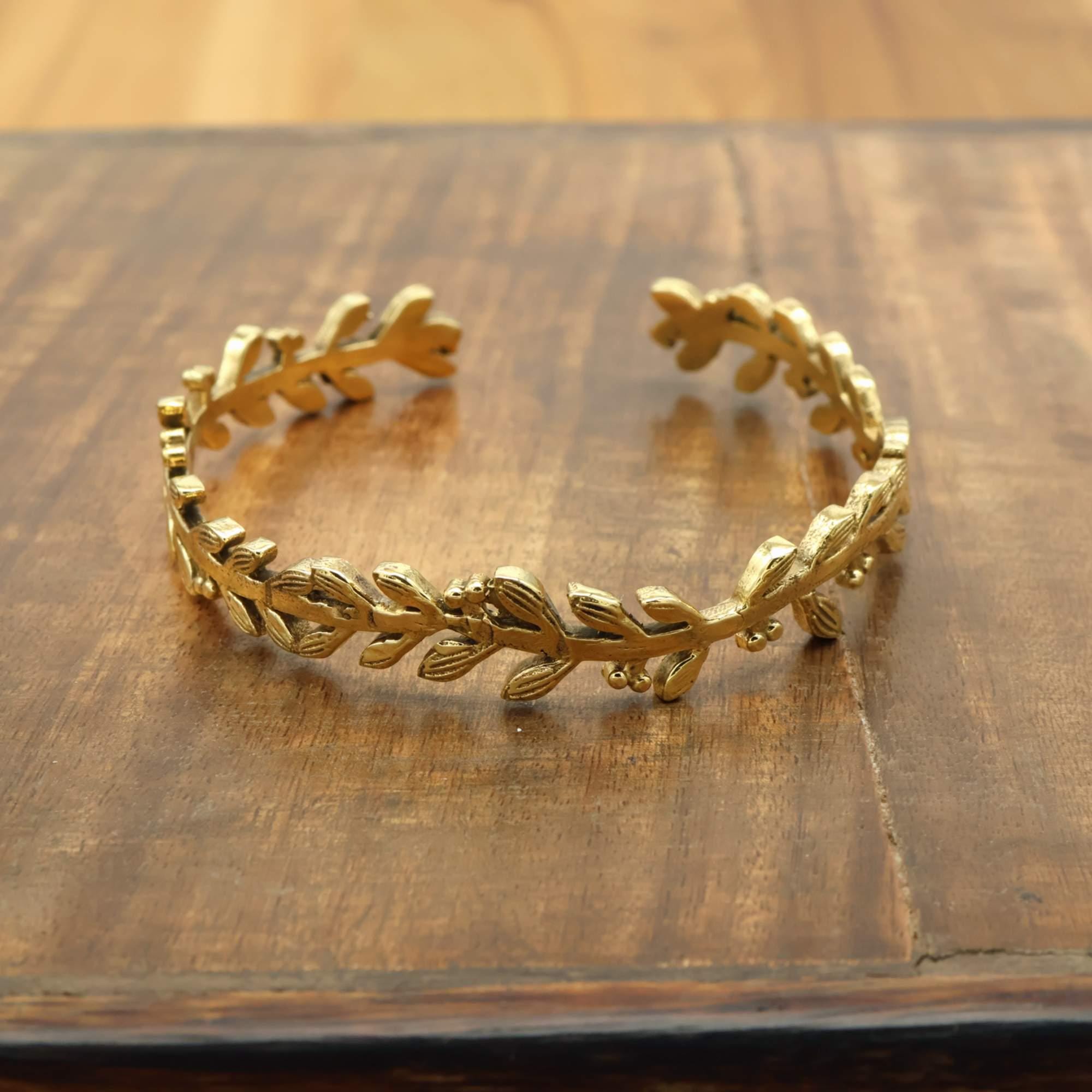 ビンテージ クリア バングル ブレスレット 花 葉っぱ アクセサリー 