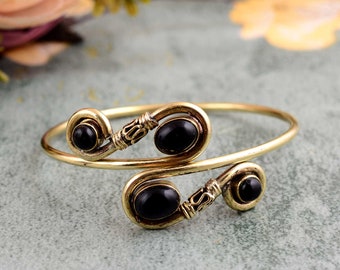 Arm Cuff Gold obsidian Body Jewelry