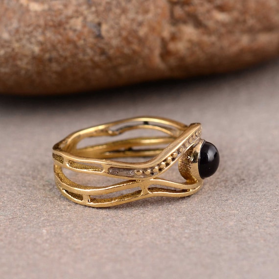 Four Stone Stack Bronze Rings Four Stone Stack Bronze Rings