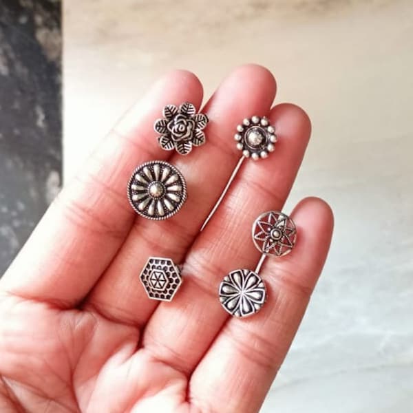 Silver Nose Ring, Nose Stud, Nose pin, Nose Ring, Indian Nose Ring,Nose Jewelry;Nose Piercing,Boho nose Jewelry,Tribal Nose Stud