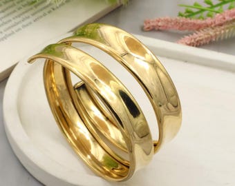 Minimalist Gold Upper Arm Cuff: Simple Arm Band Bracelet