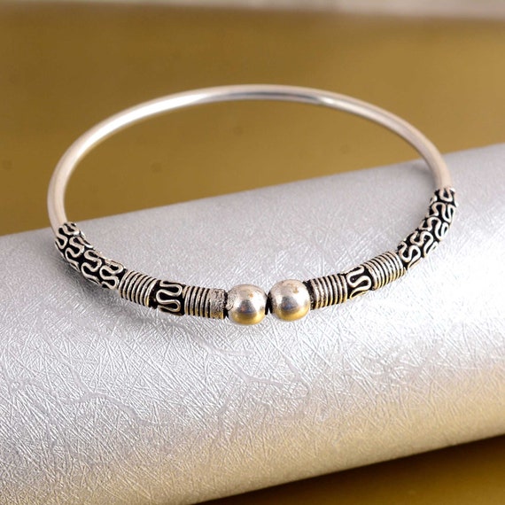 Oxidized Silver Bangles: Boho Tribal Indian Jewelry - Etsy