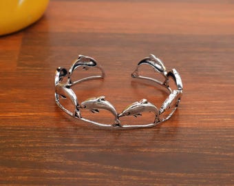 Silver Plated Fish Bracelet, Quirky Adjustable Design