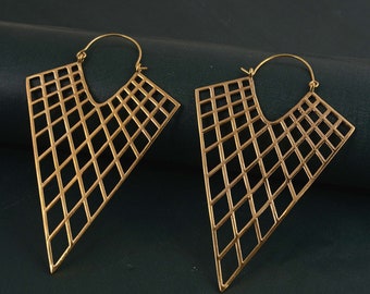 Large Geometric Earrings - Geometric Hoop Earrings - Modern Statement Earrings - Modern Hoop Earrings - Big Hoop Earrings - Gift For Her