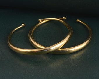 2 Brass Bangles, Bangle Stackable Bracelets, Gold Bangles, Boho bracelets Adjustable