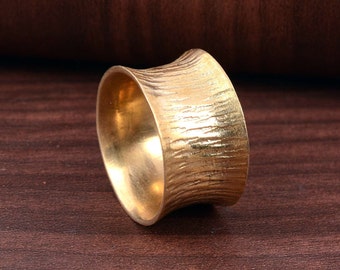 Wide Band Ring, Thick Band, Simple Band Ring, Wide Wedding Band, Cigar Band Ring, Gold Thumb Band Ring, Unisex Ring Band, Best Selling Ring