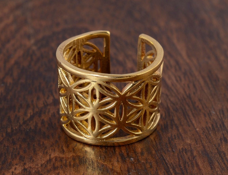 Verstelbare teenring, Mandala teenring, gouden bloemteenringen, teenring, voetaccessoires, voetring, ring, koperen ring, voetsieraden afbeelding 3