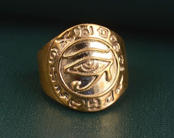 Gold Evil Eye Ring: Boho Witchy Jewelry