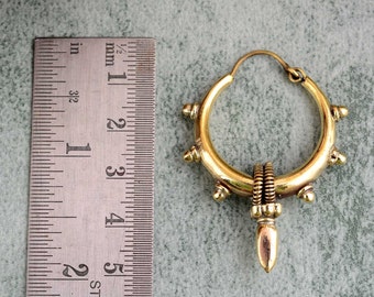 Créoles à pointes en laiton de Bali : style steampunk épais