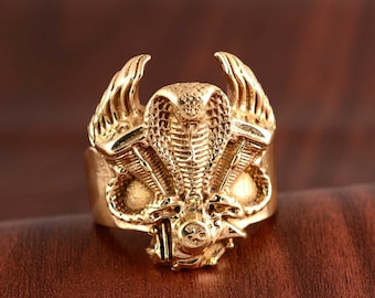 Snake & Skull Ring | Black or Gold Stainless Steel Options