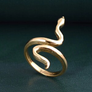 Snake Ring, Brass Ring, Serpent Ring, Reptile Jewelry, Bohemian Ring, Dainty Ring, Handmade jewelry, Gift for her, Personalized gift