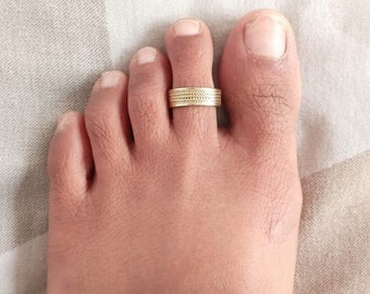 Bague d'orteil en or, un ou deux anneaux d'orteil, anneau d'orteil en or, bague réglable, cadeau pour elle.