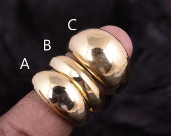 Gold Brass Dome Ring: Chunky Statement Jewelry