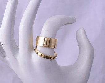 Minimalist Ring, Thick Band Ring, Statement Ring, Thick Ring, Stacking Ring, Wide Cigar Ring, Wedding Ring, Gold Band