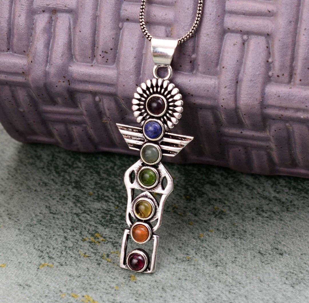7 Chakras Stone Healing Handmade Pendant Necklace Jewelry With ...