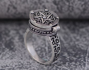 Keltische ster gifring – Zilveren heksenachtige Wicca-sieraad als aandenken