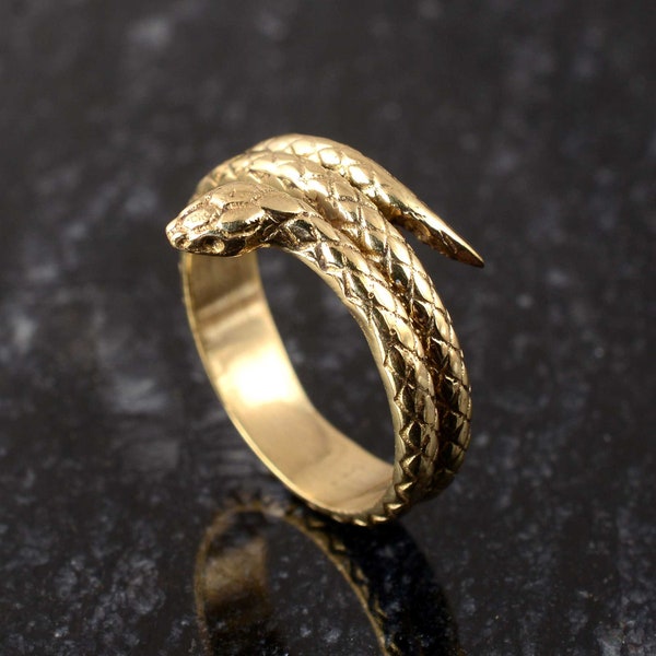 Vintage Snake Ring For Men and Women, Gothic Golden Ring, Unique Band Punk Jewelry, Witchy Anniversary Gift