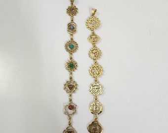 Solid Gold 7 Chakra Pendant: Spiritual Jewelry