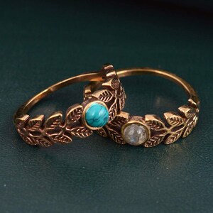 Gold Mondstein Ring: Juni Geburtsstein Statement Ring