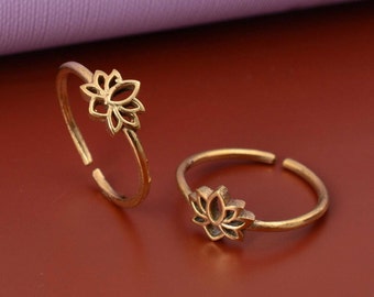 Flower Toe Ring, Gold Filled Adjustable Toe Ring, Knuckle Ring, Foot Jewelry, Summer Jewelry, Body Jewelry, Foot Ring