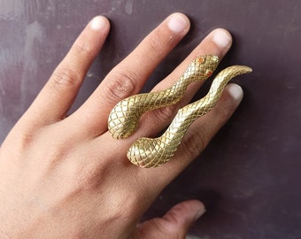 Gold Snake Ring: Bohemian Serpent Statement Ring
