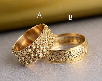 14k Gold Filled Thumb Ring: Beaded Statement Ring