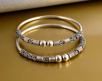 Oxidized Silver Bangles: Boho Tribal Indian Jewelry - Etsy