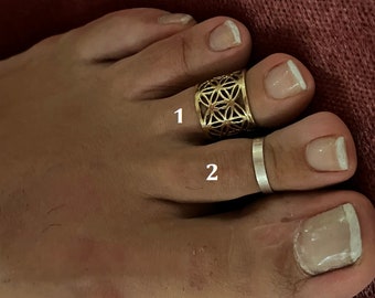 Adjustable Toe Ring, Mandala Toe Ring, Gold Flower Toe Rings, Toe Ring, Foot Accessories, Foot Ring, Ring, Brass Ring , Foot Jewelry