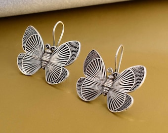 Orecchini pendenti a farfalla per le donne Orecchini pendenti in argento sterling 925 Gioielli Pendientes