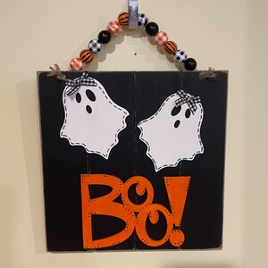 Cartel colgante de Halloween, Ghosts and Boo!, Scary Ghost Sign, Decoración de Halloween