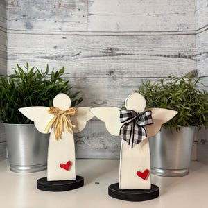 Small Wood Angel, Standing Rustic Angel, Angel on Stand Shelf Sitter, Guardian Angel, Freestanding Angel Cutout