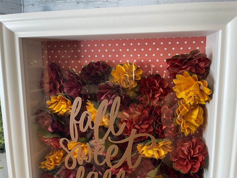 Fall Shadow Box, Autumn Sitting or Hanging Shadow Box, Fall Sweet Fall ...